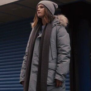 'Selena G Only Murders in the Bldg' Nordic Down Satin-feel Bomber Styled Jacket